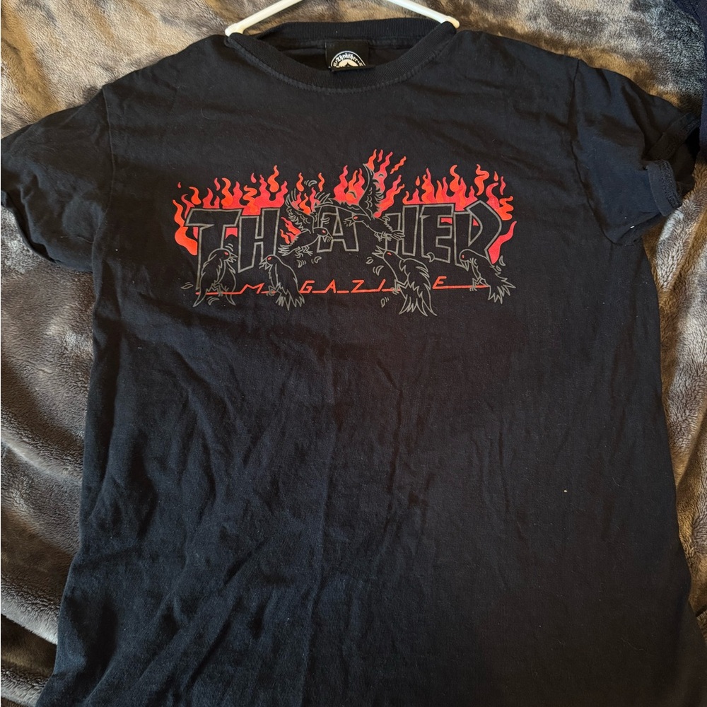 Thrasher Black and Red Short Sleeve Tee